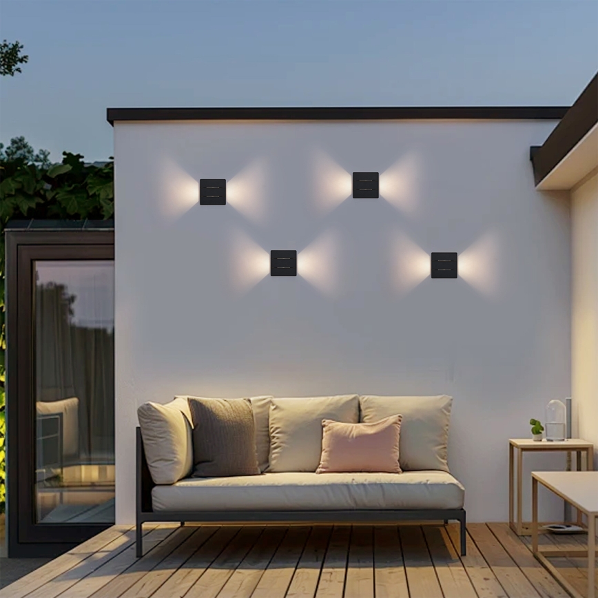 Brilagi - Applique murale d'extérieur LED DOUBLERAY LINE LED/6W/230V noire IP54