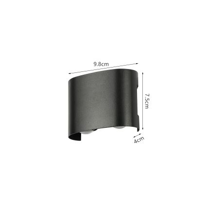 Brilagi - Applique murale d'extérieur LED FLAREBOX LED/4W/230V noire IP65