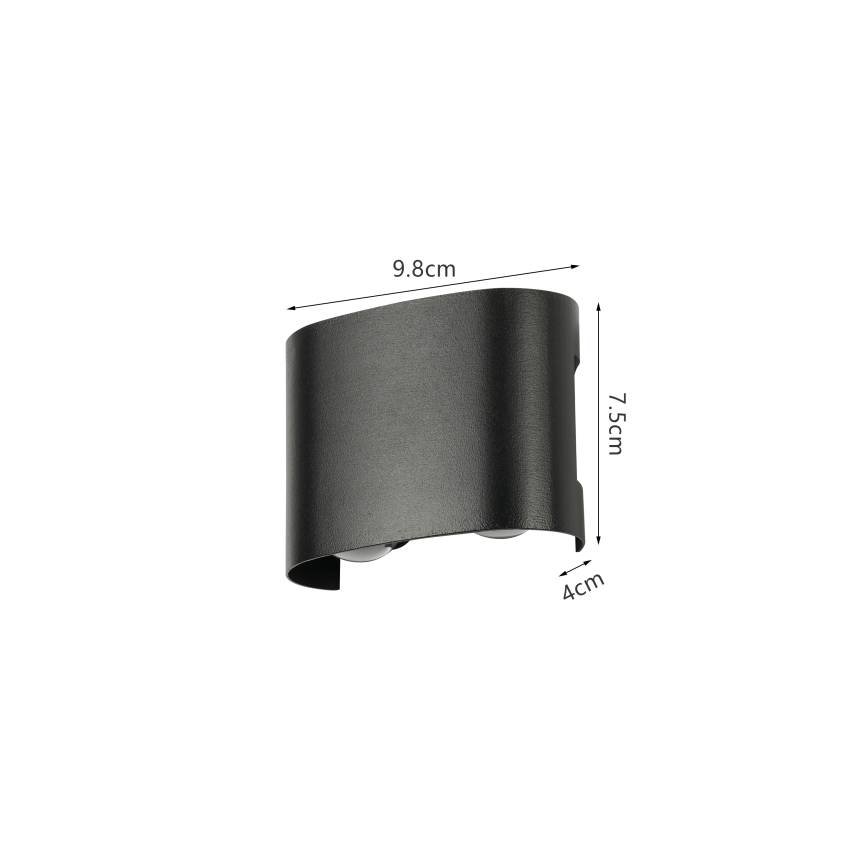 Brilagi - Applique murale d'extérieur LED FLAREBOX LED/4W/230V noire IP65