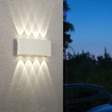 Brilagi - Applique murale d'extérieur LED FLAREBOX LED/8W/230V blanche IP65