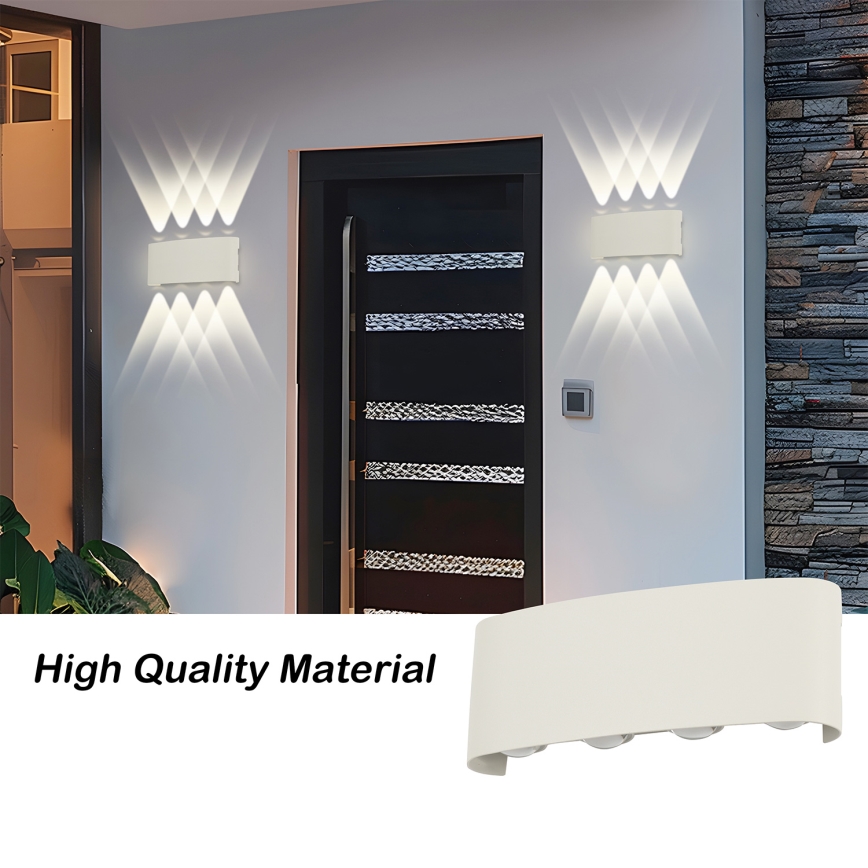 Brilagi - Applique murale d'extérieur LED FLAREBOX LED/8W/230V blanche IP65