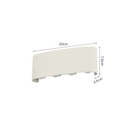 Brilagi - Applique murale d'extérieur LED FLAREBOX LED/8W/230V blanche IP65