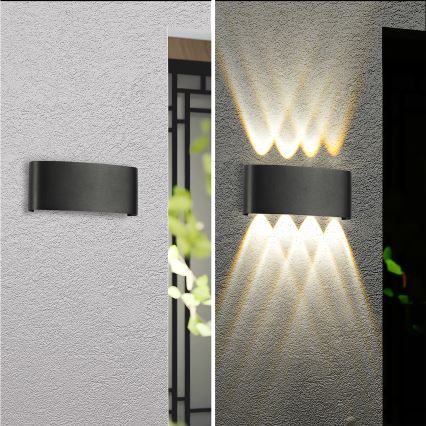 Brilagi - Applique murale d'extérieur LED FLAREBOX LED/8W/230V noire IP65