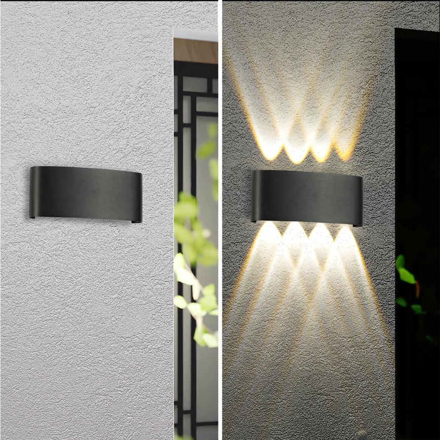 Brilagi - Applique murale d'extérieur LED FLAREBOX LED/8W/230V noire IP65