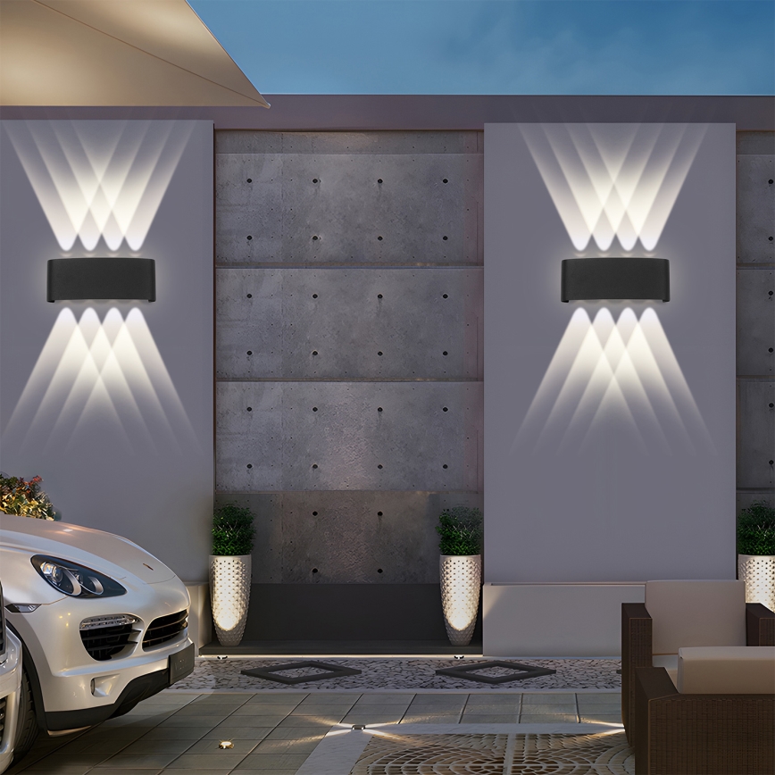 Brilagi - Applique murale d'extérieur LED FLAREBOX LED/8W/230V noire IP65