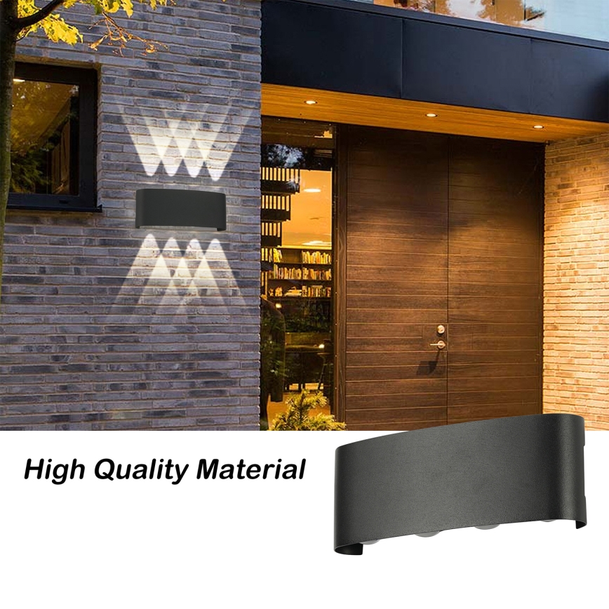 Brilagi - Applique murale d'extérieur LED FLAREBOX LED/8W/230V noire IP65