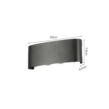 Brilagi - Applique murale d'extérieur LED FLAREBOX LED/8W/230V noire IP65