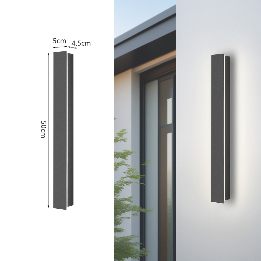 Brilagi - Applique murale extérieure LINEAR LED/12W/230V 3000K IP65 50 cm anthracite IRC 90