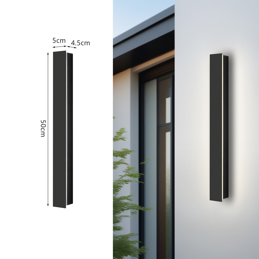 Brilagi - Applique murale d'extérieur LINEAR LED/12W/230V 4000K IP65 50 cm noir CRI 90
