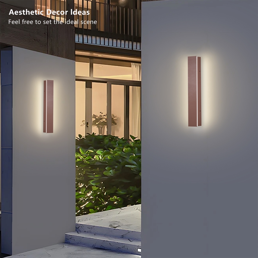 Brilagi - Applique murale d'extérieur LINEAR LED/8W/230V 3000K IP65 30 cm marron IRC 90