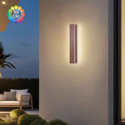 Brilagi - Applique murale d'extérieur LINEAR LED/8W/230V 3000K IP65 30 cm marron IRC 90