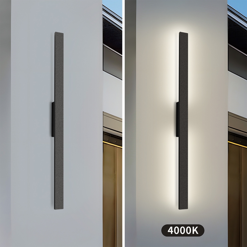 Brilagi - Applique murale extérieure LUNA LED/24W/230V 4000K IP65 100 cm noire IRC 90