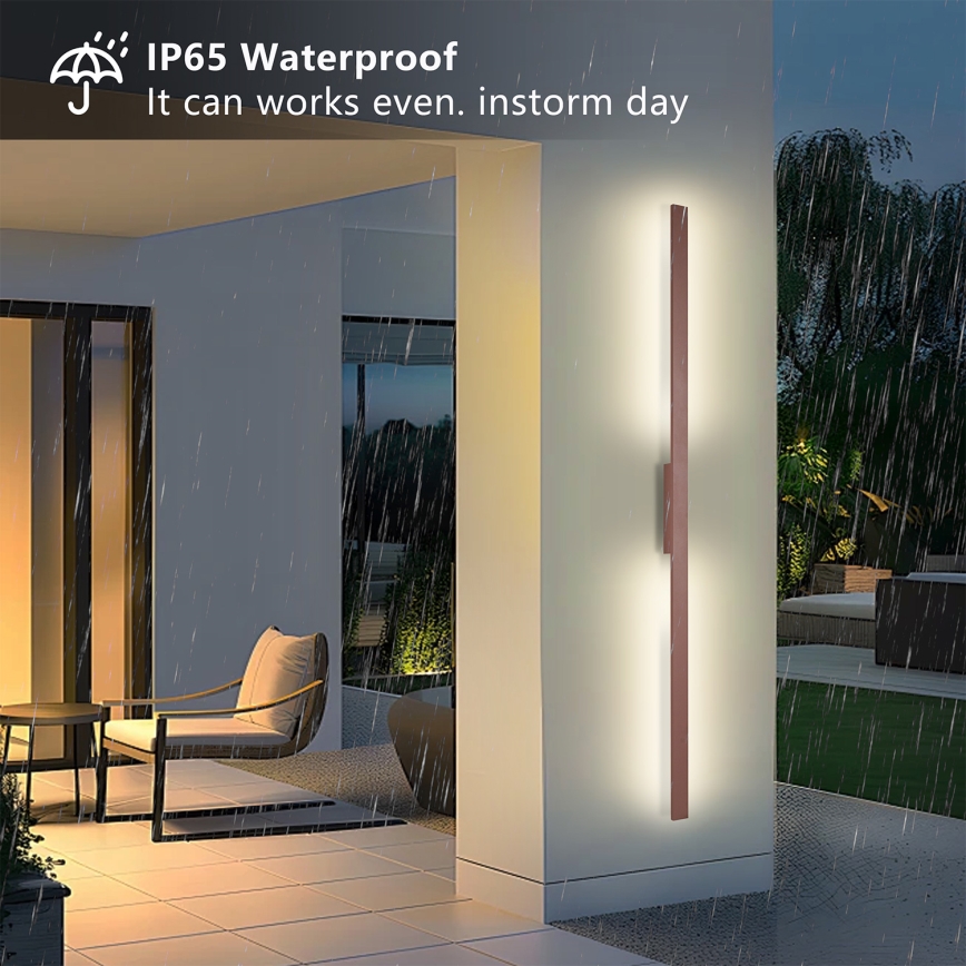 Brilagi - Applique murale extérieure LED LUNA LED/30W/230V 3000K IP65 150 cm marron IRC 90
