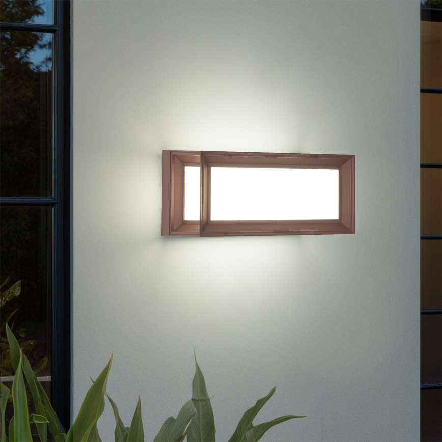 Brilagi - Applique murale extérieure LED avec détecteur PARKER LED/12W/230V marron IP44