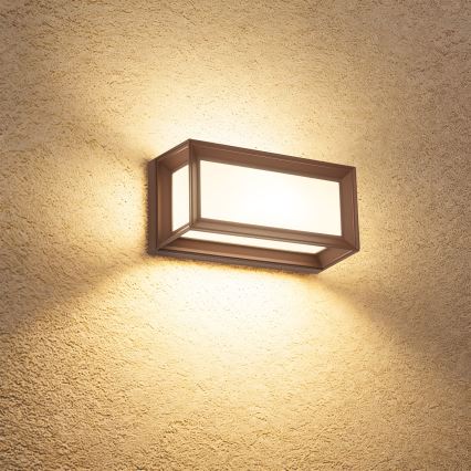Brilagi - Applique murale extérieure LED avec détecteur PARKER LED/12W/230V marron IP44