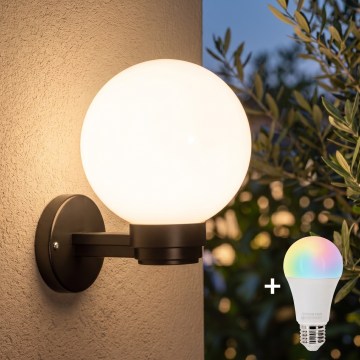BRILAGI - Applique murale d'extérieur LED RGBW à intensité variable HARBOR 1xE27/12W/230V 2700-6500K IP33 noir/blanc
