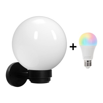 Brilagi - Applique murale d'extérieur LED RGBW à intensité variable HARBOR 1xE27/9W/230V 2700-6500K IP33 noir/blanc