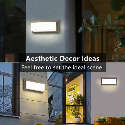 Brilagi - Applique murale d'extérieur LED RGBW dimmable BRICKY 1xE27/9W/230V 2700-6500K IP54 gris
