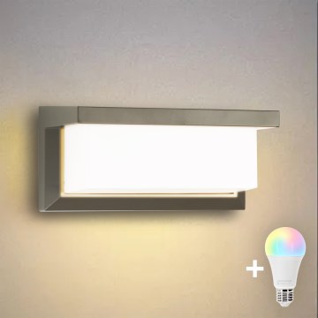 BRILAGI - Applique murale d'extérieur LED RGBW dimmable BRICKY 1xE27/12W/230V 2700-6500K IP54 gris