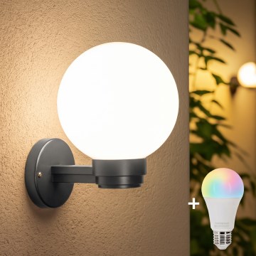 BRILAGI - Applique murale d'extérieur LED RGBW dimmable HARBOR 1xE27/12W/230V 2700-6500K IP33 anthracite/blanc