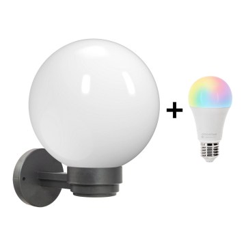 Brilagi - Applique murale d'extérieur LED RGBW dimmable HARBOR 1xE27/15W/230V 2700-6500K IP33 anthracite/blanc