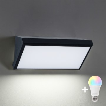 Brilagi - Applique murale d'extérieur LED RGBW dimmable TRIANGLE 1xE27/9W/230V 2700-6500K IP65 noire