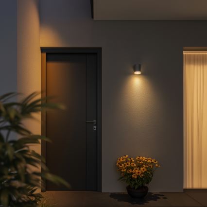 Brilagi - LED RGBW dimmable Applique murale d'extérieur MATERA 1xGU10/6W/230V 3000K IP54 gris + télécommande