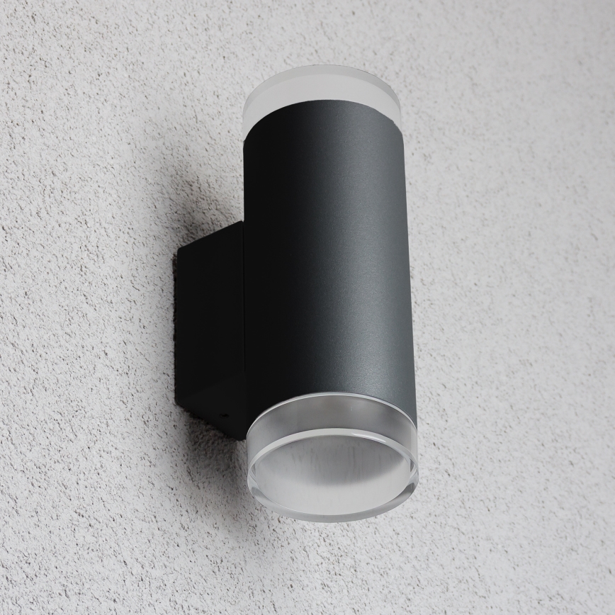 Brilagi - LED RGBW Applique murale extérieure dimmable MATERA 2xGU10/4,8W/230V 3000K IP54 noire + télécommande