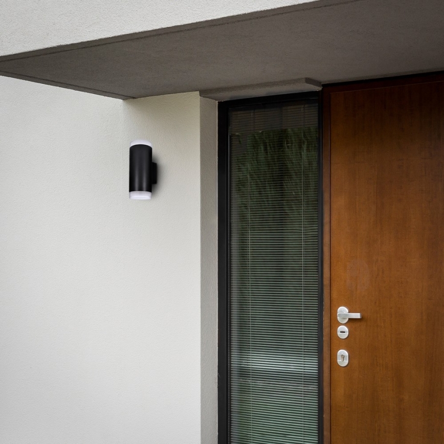 Brilagi - LED RGBW Applique murale extérieure dimmable MATERA 2xGU10/4,8W/230V 3000K IP54 noire + télécommande