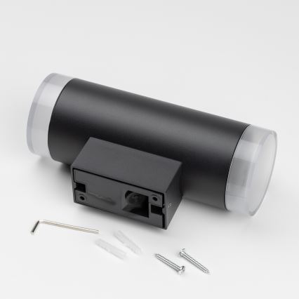 Brilagi - LED RGBW Applique murale extérieure dimmable MATERA 2xGU10/6W/230V 3000K IP54 noire + télécommande