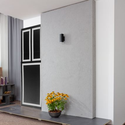 Brilagi - LED RGBW Applique murale extérieure dimmable MATERA 2xGU10/6W/230V 3000K IP54 noire + télécommande