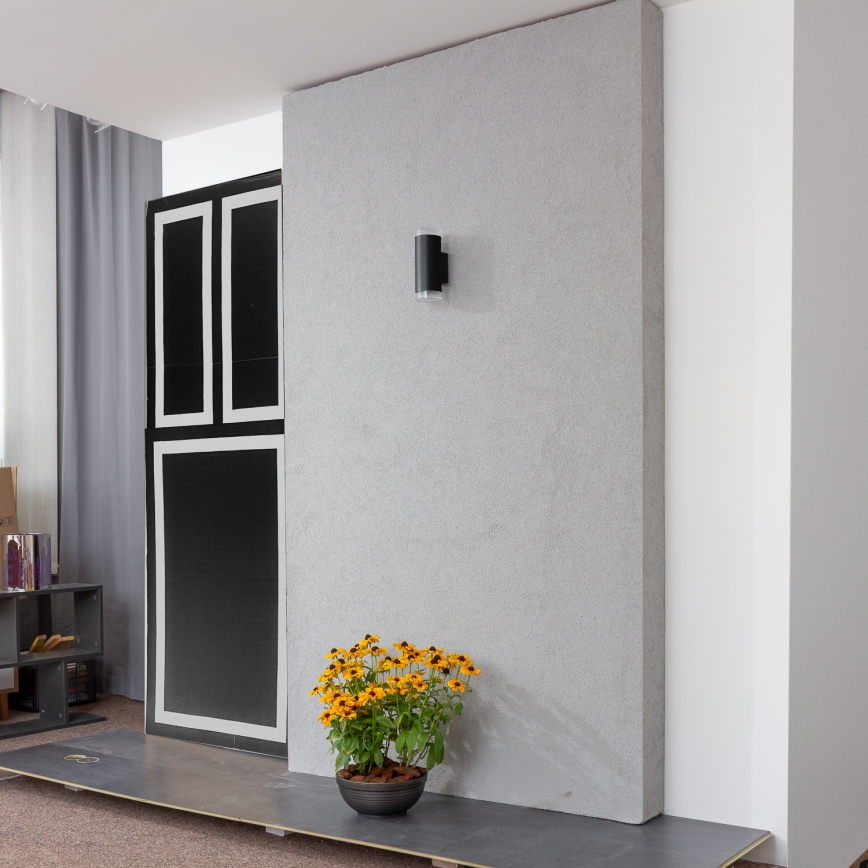 Brilagi - LED RGBW Applique murale extérieure dimmable MATERA 2xGU10/6W/230V 3000K IP54 noire + télécommande