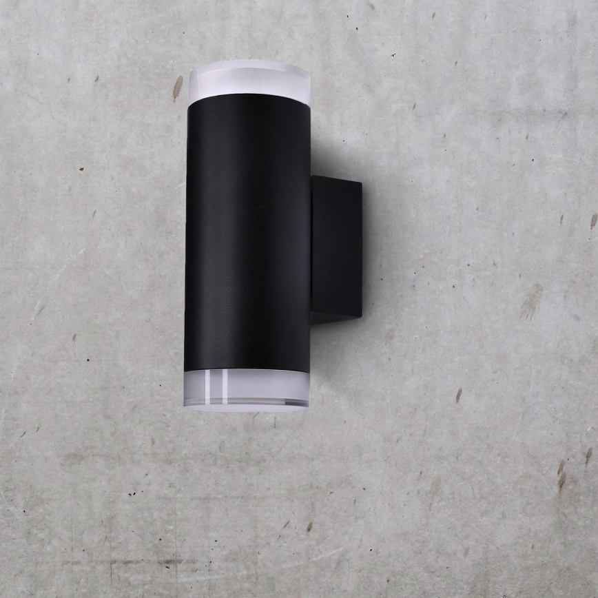 Brilagi - LED RGBW Applique murale extérieure dimmable MATERA 2xGU10/6W/230V 3000K IP54 noire + télécommande