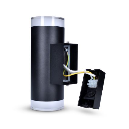 Brilagi - LED RGBW Applique murale extérieure dimmable MATERA 2xGU10/6W/230V 3000K IP54 noire + télécommande