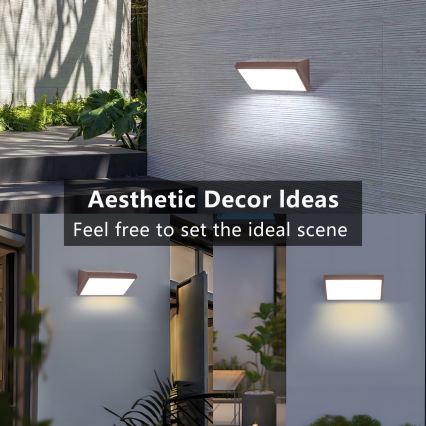 BRILAGI - Applique murale extérieure LED RGBW à intensité variable TRIANGLE 1xE27/12W/230V 2700-6500K IP65 marron