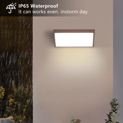 BRILAGI - Applique murale extérieure LED RGBW à intensité variable TRIANGLE 1xE27/12W/230V 2700-6500K IP65 marron