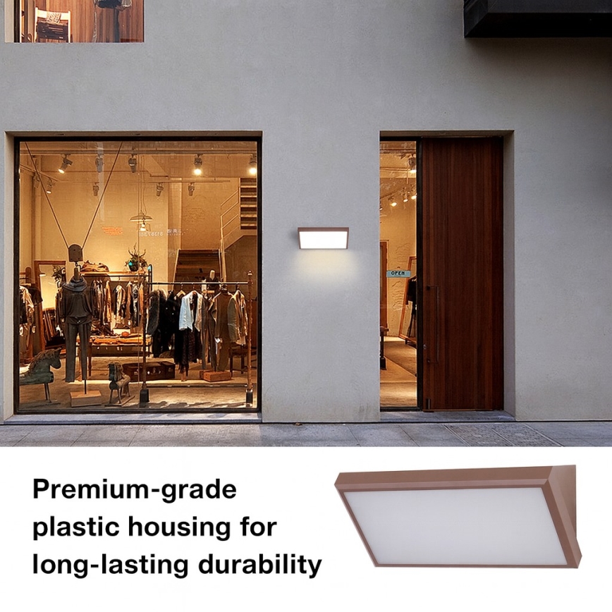 Brilagi - Applique murale extérieure LED RGBW à intensité variable TRIANGLE 1xE27/15W/230V 2700-6500K IP65 marron