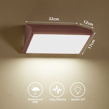Brilagi - Applique murale extérieure LED RGBW à intensité variable TRIANGLE 1xE27/15W/230V 2700-6500K IP65 marron