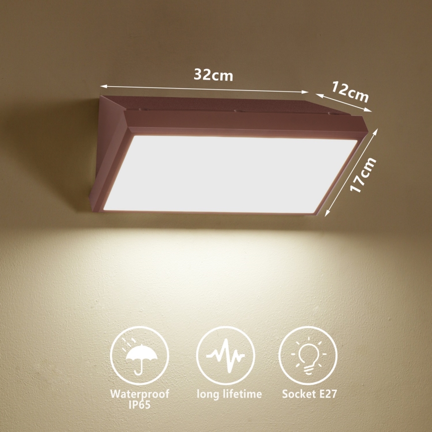 Brilagi - Applique murale extérieure LED RGBW à intensité variable TRIANGLE 1xE27/15W/230V 2700-6500K IP65 marron