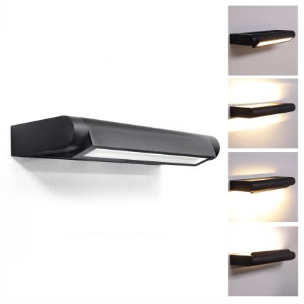 Brilagi - Applique murale d'extérieur LED SALERNO LED/12W/230V 35,5 cm noire IP65