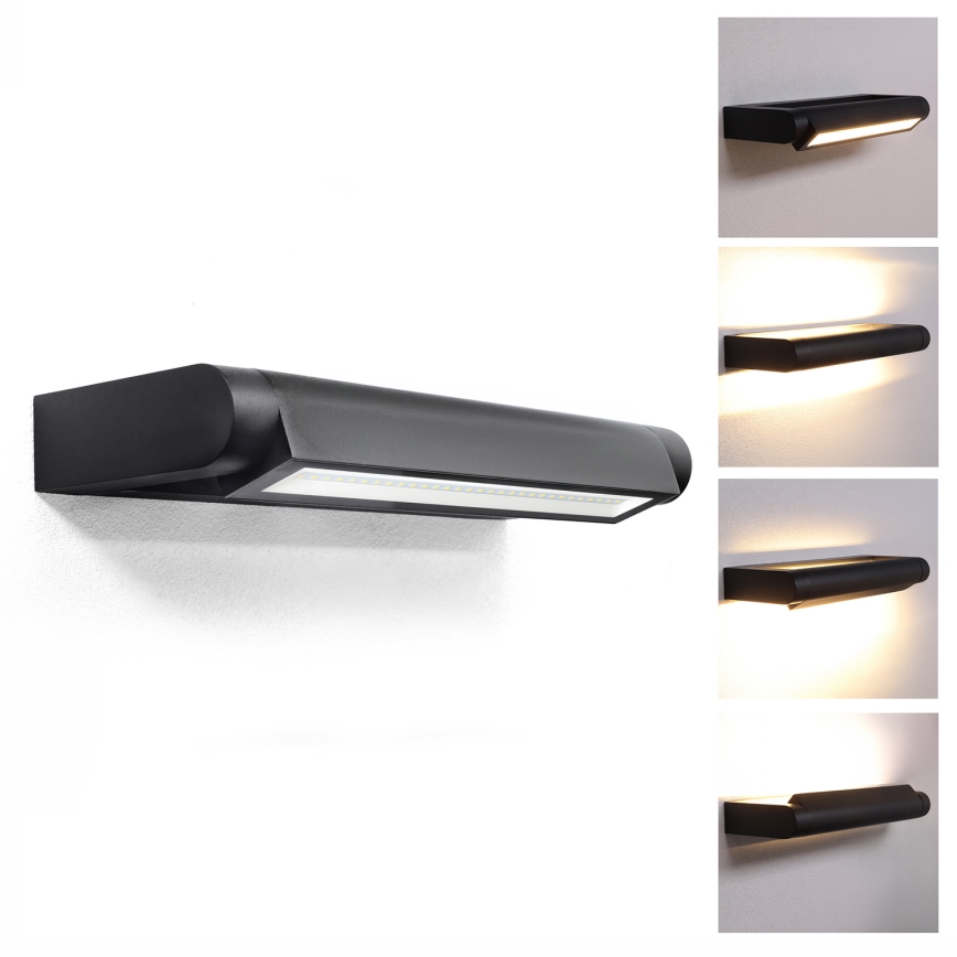 Brilagi - Applique murale d'extérieur LED SALERNO LED/12W/230V 35,5 cm noire IP65