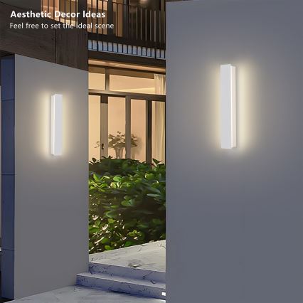 Brilagi - Applique murale d'extérieur LINEAR LED/8W/230V 3000K IP65 30 cm blanche IRC 90