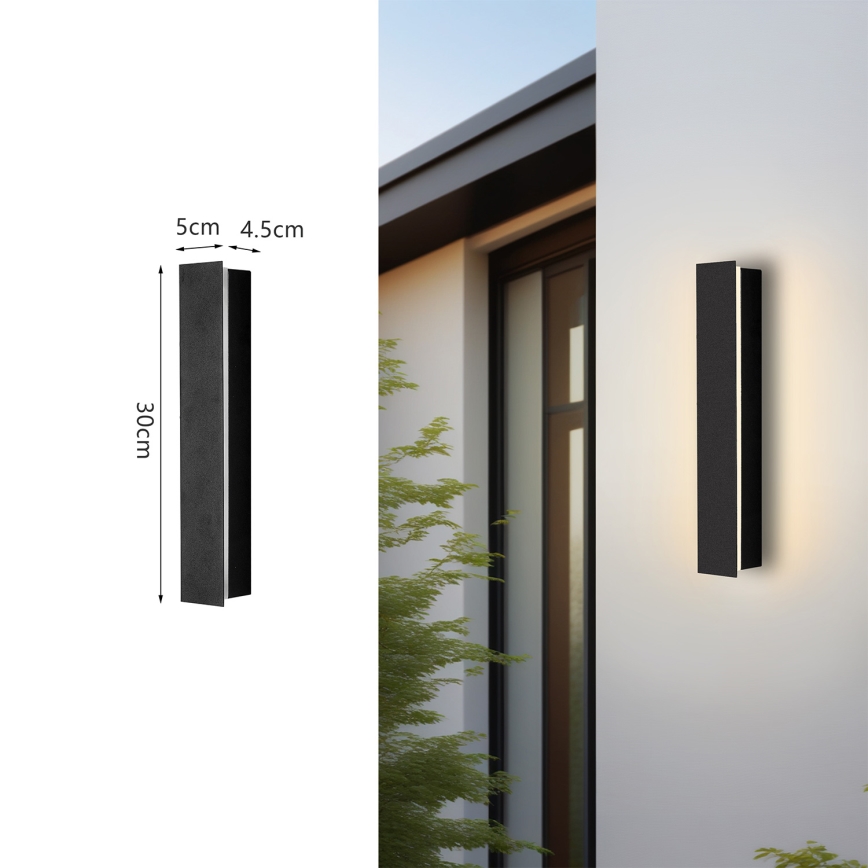 Brilagi - Applique murale extérieure LINEAR LED/8W/230V 3000K IP65 30 cm noire IRC 90