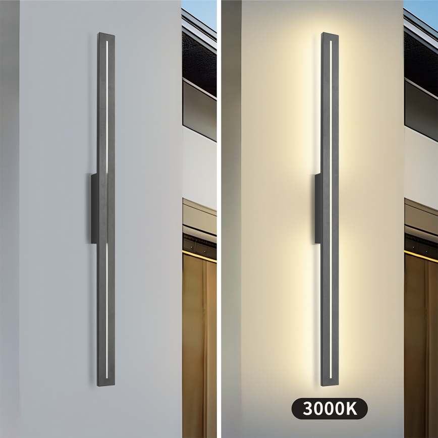 Brilagi - Applique murale extérieure LED LINEO 24W/230V 3000K IP65 100 cm anthracite IRC 90