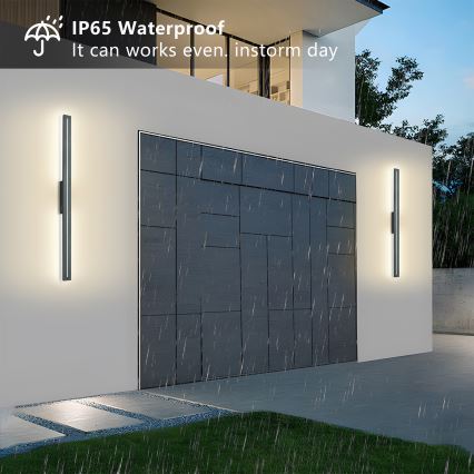 Brilagi - Applique murale extérieure LED LINEO 24W/230V 3000K IP65 100 cm anthracite IRC 90
