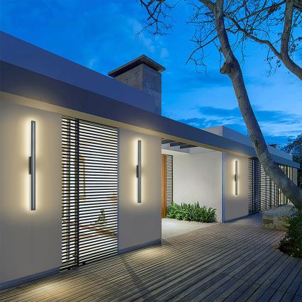 Brilagi - Applique murale extérieure LED LINEO 24W/230V 3000K IP65 100 cm anthracite IRC 90