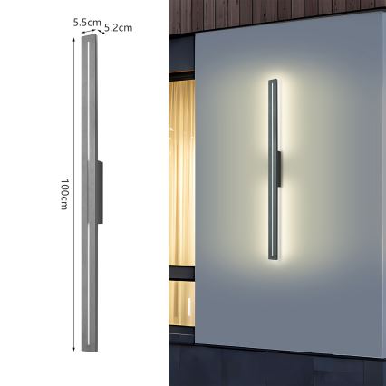Brilagi - Applique murale extérieure LED LINEO 24W/230V 3000K IP65 100 cm anthracite IRC 90