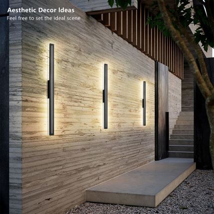 Brilagi - Applique murale LED d'extérieur LINEO LED/24W/230V 3000K IP65 100 cm noir IRC 90