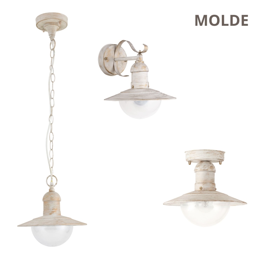 Brilagi - Applique murale d'extérieur MOLDE 1xE27/60W/230V IP44 blanc/patine