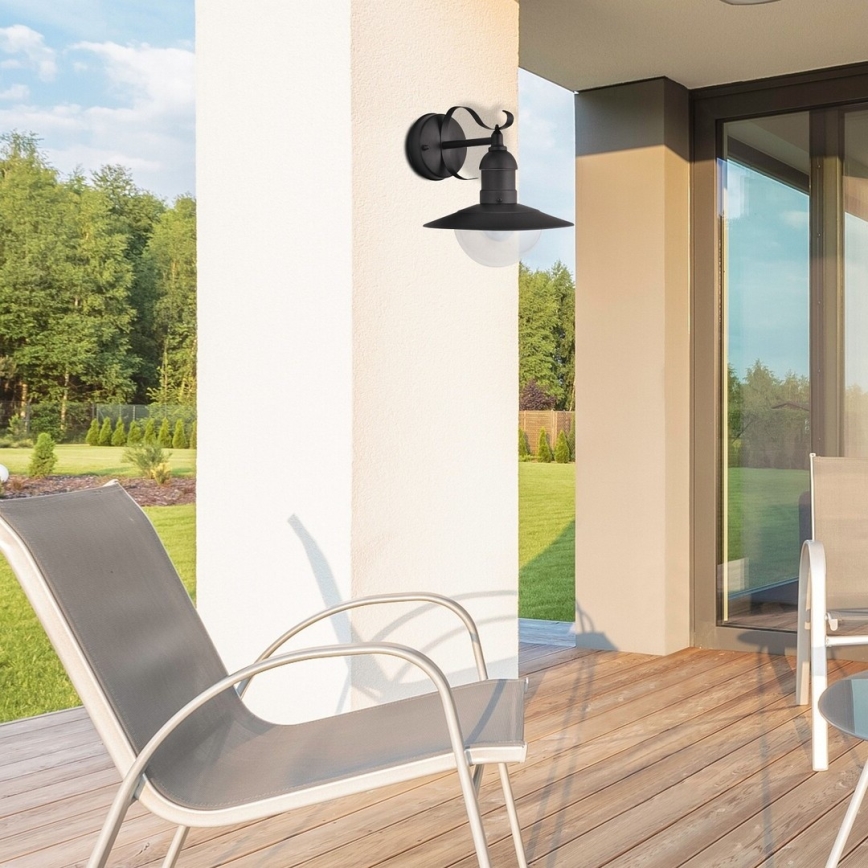 Brilagi - Applique murale d'extérieur MOLDE 1xE27/60W/230V IP44 noire